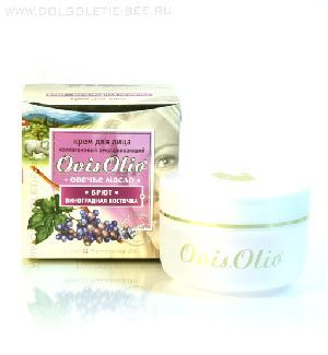 Крем для лица OvisOlio – Овечье масло – коллагеновый омолаживающий «Брют — виноградная косточка».